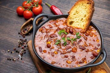 Bean and corn soup, red bean stew , Food Protein Vegan dish