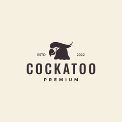 cockatoo head hipster logo design © devastudios