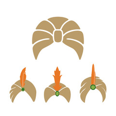 Indian Turban Set Design Vector