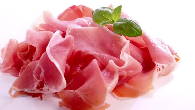 Ham Slices isolated on white Background