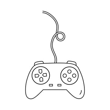 recommend clip art: Video game controller, joystick gamepad isolated on white background. Vector hand-drawn illustration in doodle style. Perfect for decorations, cards, logo, various designs.