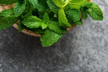 Close view of fresh mint leaves