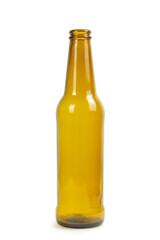 Empty bottle yellow color isolated on white background