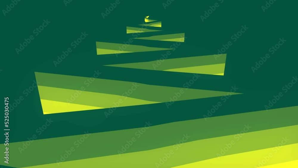 Poster endlessly moving green zigzag pattern 3d rendering loop animation 4k uhd