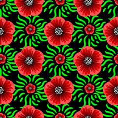 Fototapeta na wymiar Colorful seamless pattern for background and wallpaper. Modern style abstract ornament texture. Vector formats. Indonesian flower batik pattern.