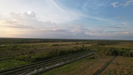 Naklejka premium railway in the countryside