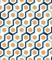 Abstract Hexagon Cells Seamless Multicolor Vector Pattern Trendy Fashion Colors Diagonal Bicycle Chain Style Geometric Design Perfect for Allover Print