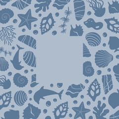 Minimalist card template, colorful frame design, .elegant forms