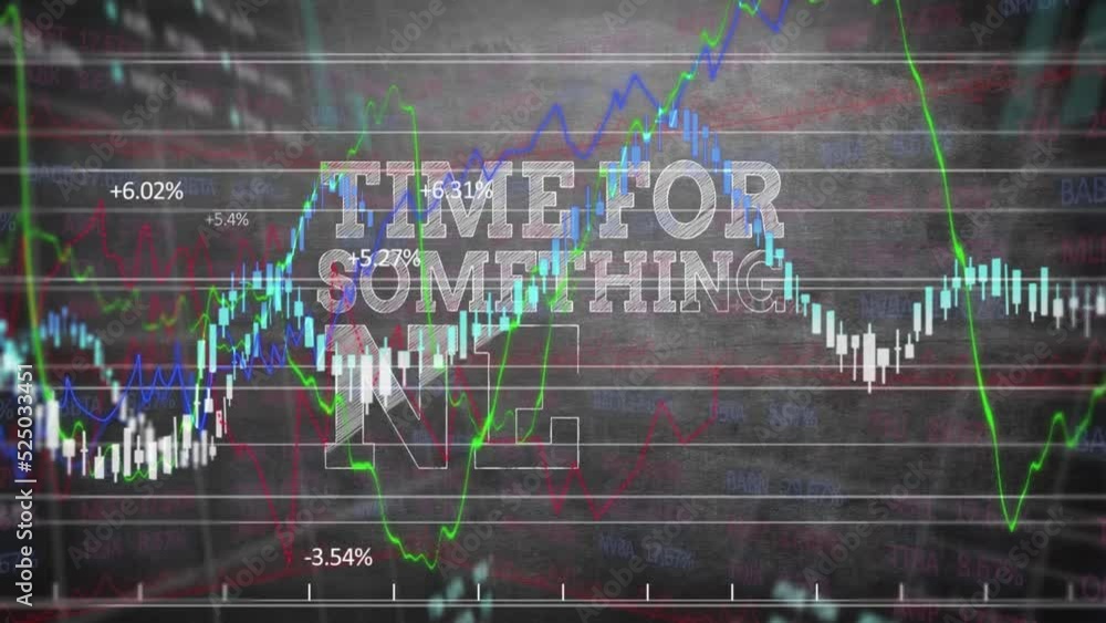 Poster animation of data processing over time for something new text