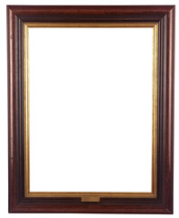 Old antique wooden frame isolated on white