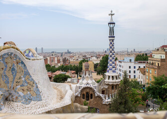 Ausblick vom Park Guell Barcelona Spanien