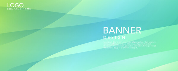 Abstract green background with lines, Green banner