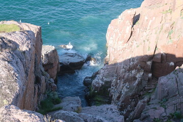 Rocky coast of the Barents Sea, Murmansk region, Russia