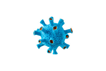 Virus cell blue and orange model isolated transparent png