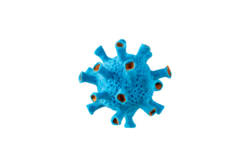 Virus cell blue and orange model isolated transparent png