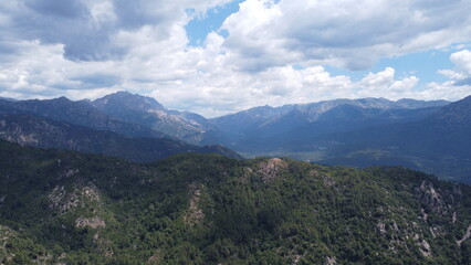 Fototapeta na wymiar Mountain Corsica aerial view