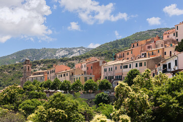Fototapeta na wymiar Sant'ilario in campo is one of the oldest little village up on a hill in the municipality of Campo nell’Elba, Province of Livorno, Island of Elba, Italy