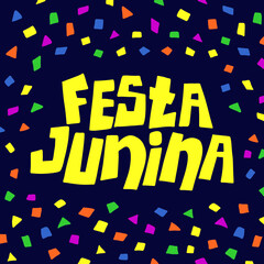 Naklejka na ściany i meble Festa junina lettering illustration. Junina Celebration Party