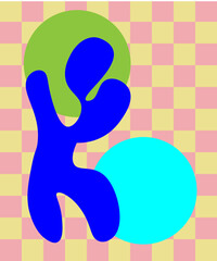 Abstract Shapes Checkered Background