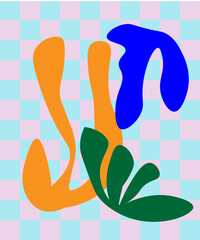 Abstract Shapes Checkered Background