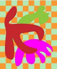 Abstract Shapes Checkered Background