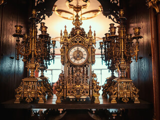 Old antique clock of the 19th century. Antiques and Collectibles.