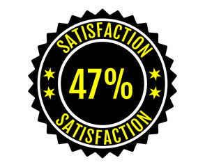 47% Satisfaction Sign Vector transparent background