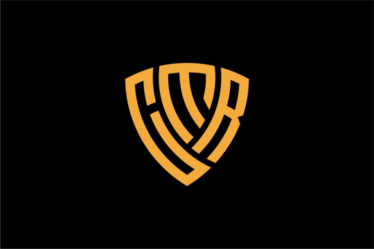 CMR creative letter shield logo design vector icon illustration