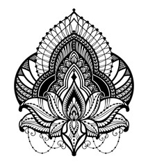 Lotus logo. Flower logo illustration for your design. Boho lotus