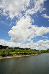 篠山川　夏の風景　新田橋より下流方向　8月