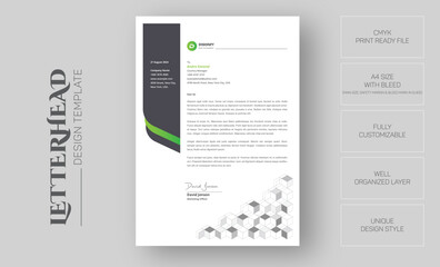 Obraz premium Modern Business Letterhead Design Template. Creative abstract professional letterhead template design.