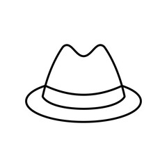 Classic man hat outline vector icon. EPS 10....... Vintage hat. Retro headdress. Isolated on white. Mens clothes symbol. Simple llustration men....... For app, web design, dev, ui, design, business