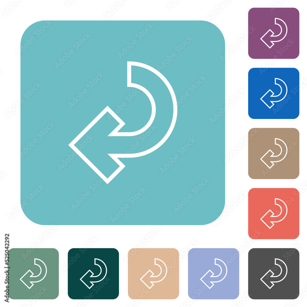 Poster return arrow outline rounded square flat icons