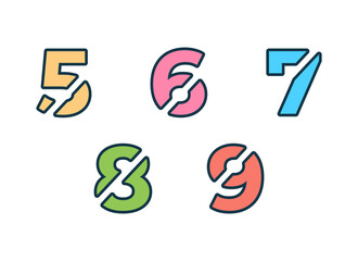 Logo of number with outline style