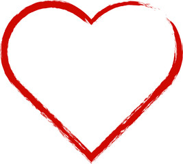 heart brush stroke design illustration isolated on transparent background