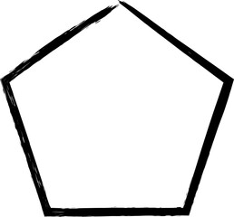 hexagon brush stroke design illustration isolated on white background