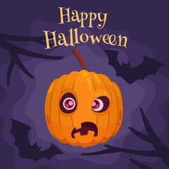 Halloween Pumpkin Head Cartoon Character