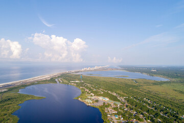 Naklejka na ściany i meble Aerial view of Gulf Shores 