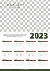 2023 years all month vector simple layout desk Calendar