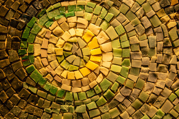 Background with concentric circles mosaic decoration