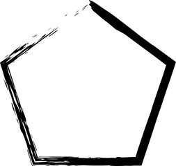 hexagon brush stroke design illustration isolated on transparent background