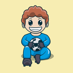 child playing football illustration