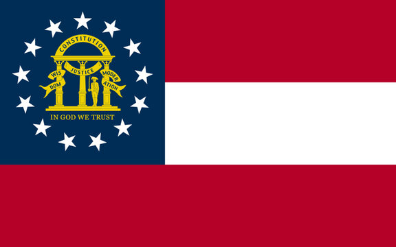 Georgia state flag. Vector illustration.