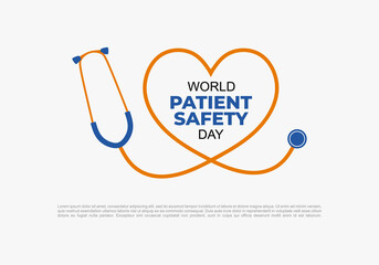 World patient safety day background with stethoscope on september 17.