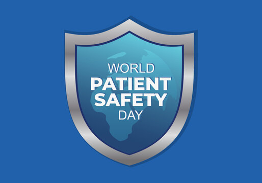 World Patient Safety Day Background With Earth Map And Shield On September 17.