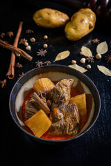 Beef massaman curry, thai cuisine