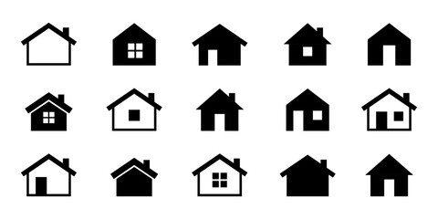 Fototapeta premium home house building icon set