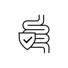Probiotic icon with shield simple design