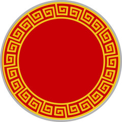 single of gold pattern oriental asia element circle style