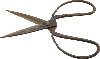 Old scissors Isolated